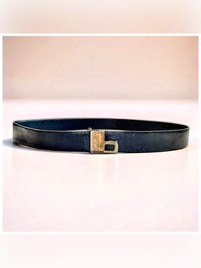 Bijan Men’s Black Leather Belt | Italian Luxury | 44”x1” | Made in Italy
